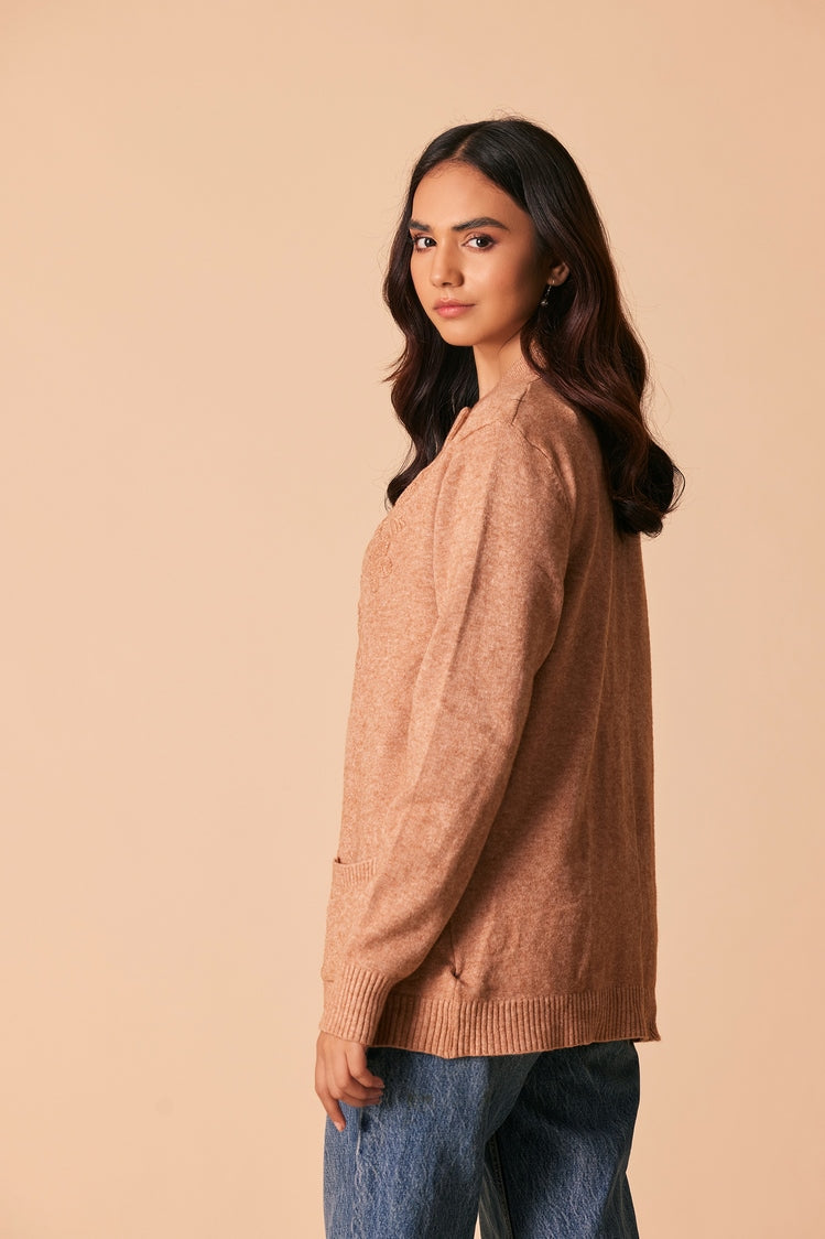 Ellena - Round Neck Cardigan Sweater