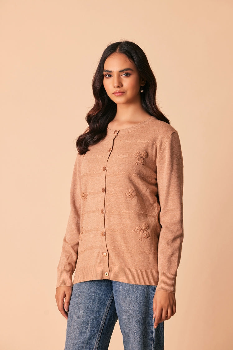 Ellena - Round Neck Cardigan Sweater