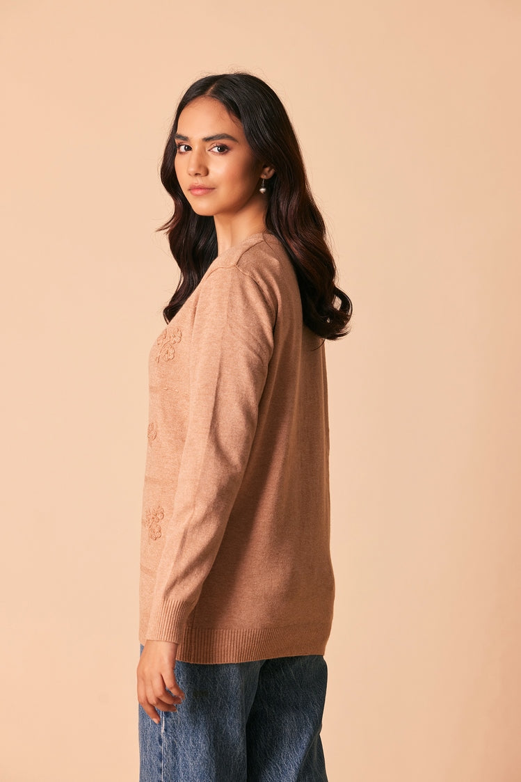 Ellena - Round Neck Cardigan Sweater