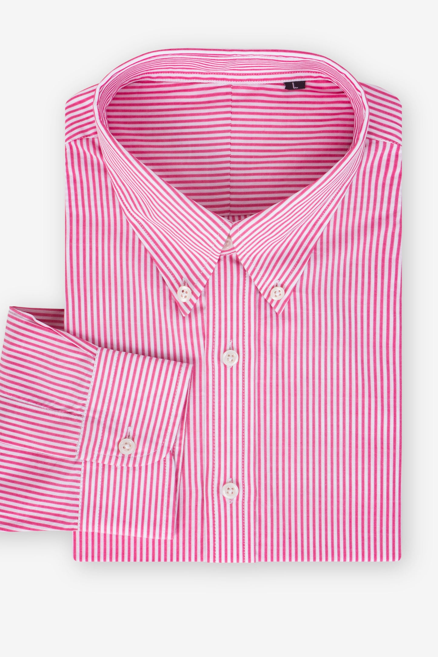 Casual Luxe Pink Striped Button-Down Shirt