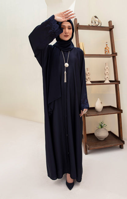 Hareer - RAVEN BLUE FRONT OPEN ABAYA