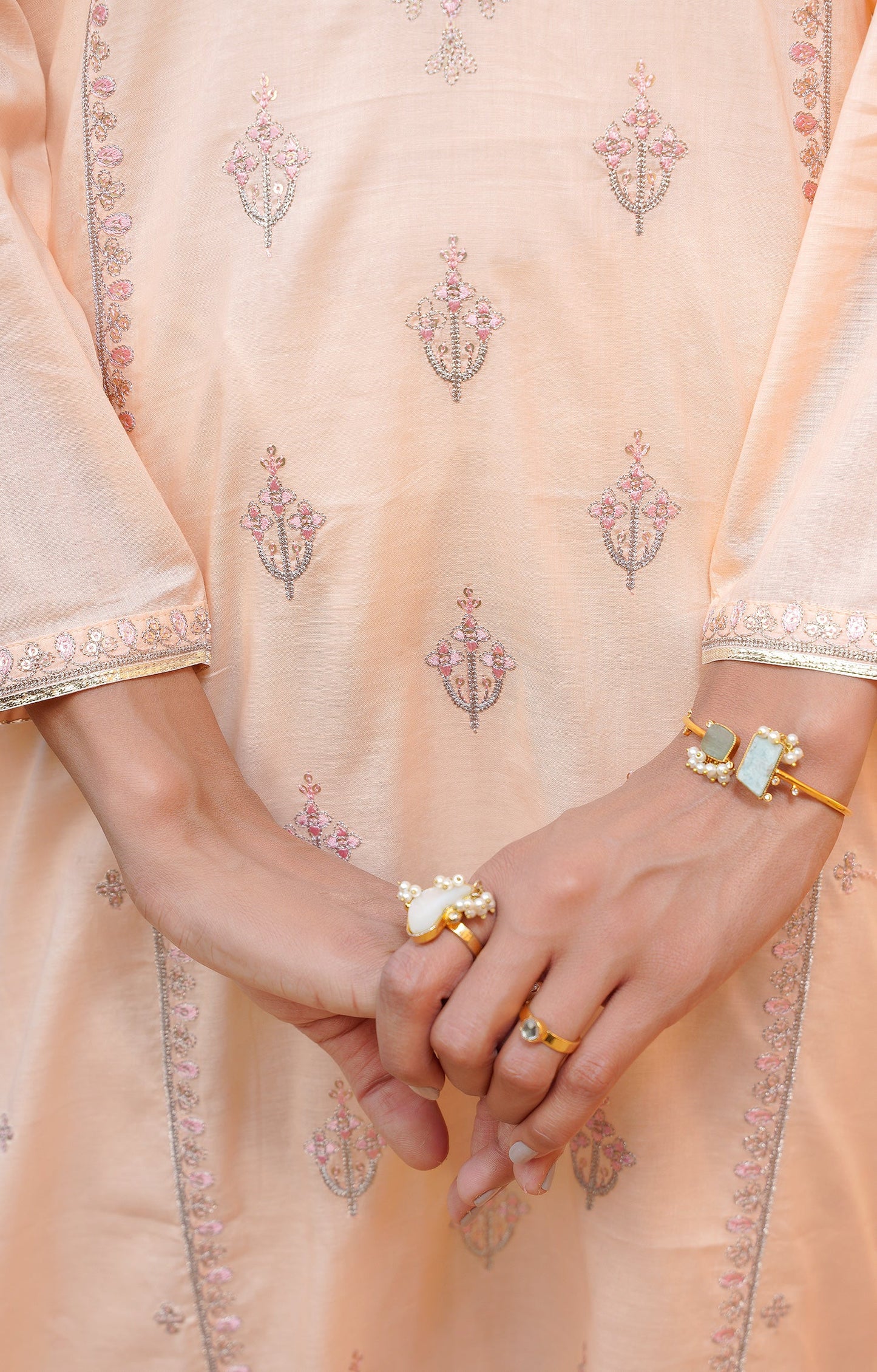 Hareer - PEACH MELBA - EMBROIDERED SHIRT