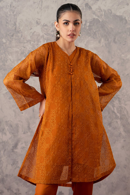 Charizma - 2-PC Embroidered Organza Shirt with Trouser CMA-3-256 (MUSTARD)