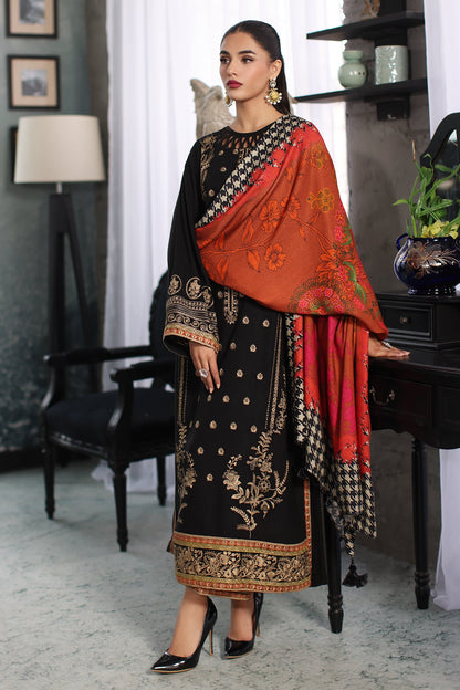 Charizma - 3-PC Unstitched Embroidered Leather with Printed Wool Shawl PS3-15