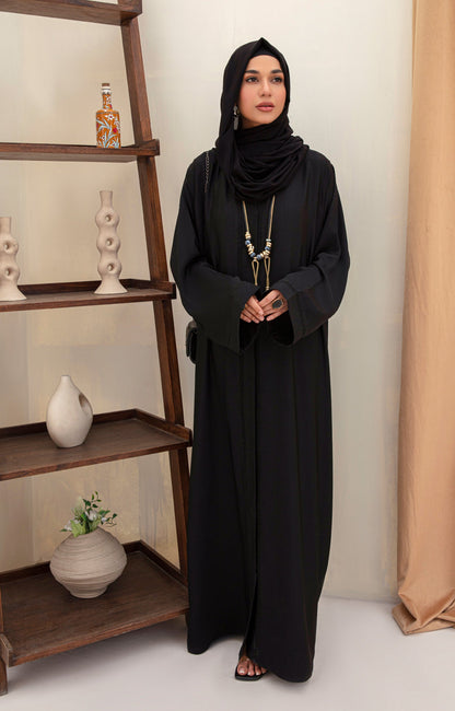 Hareer - LEWA BLACK FRONT OPEN ABAYA