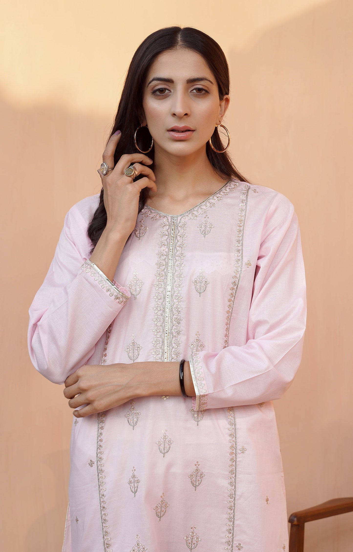 Hareer - DUSTY PINK - EMBROIDERED SHIRT