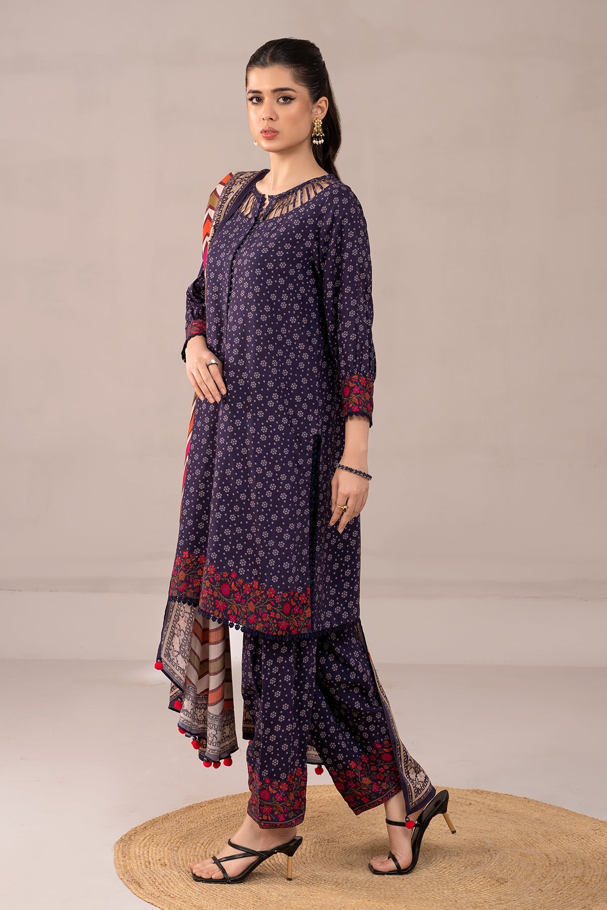 Charizma - 3-PC Printed Staple Shirt with Staple Trouser and Staple Dupatta NYS4-07