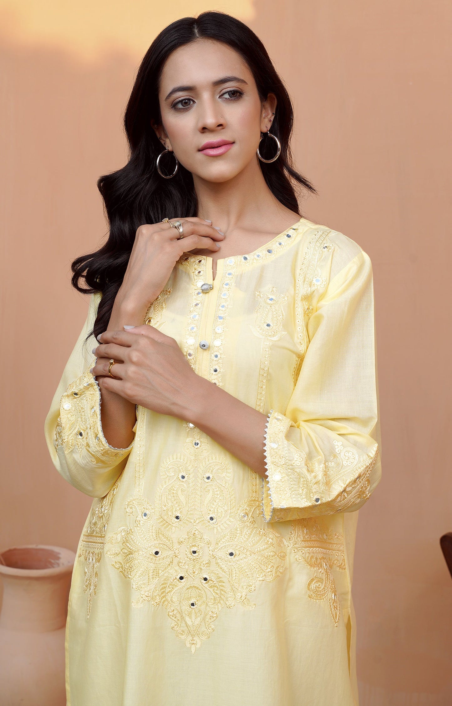 Hareer - YELLOW PEAR - EMBROIDERED SHIRT