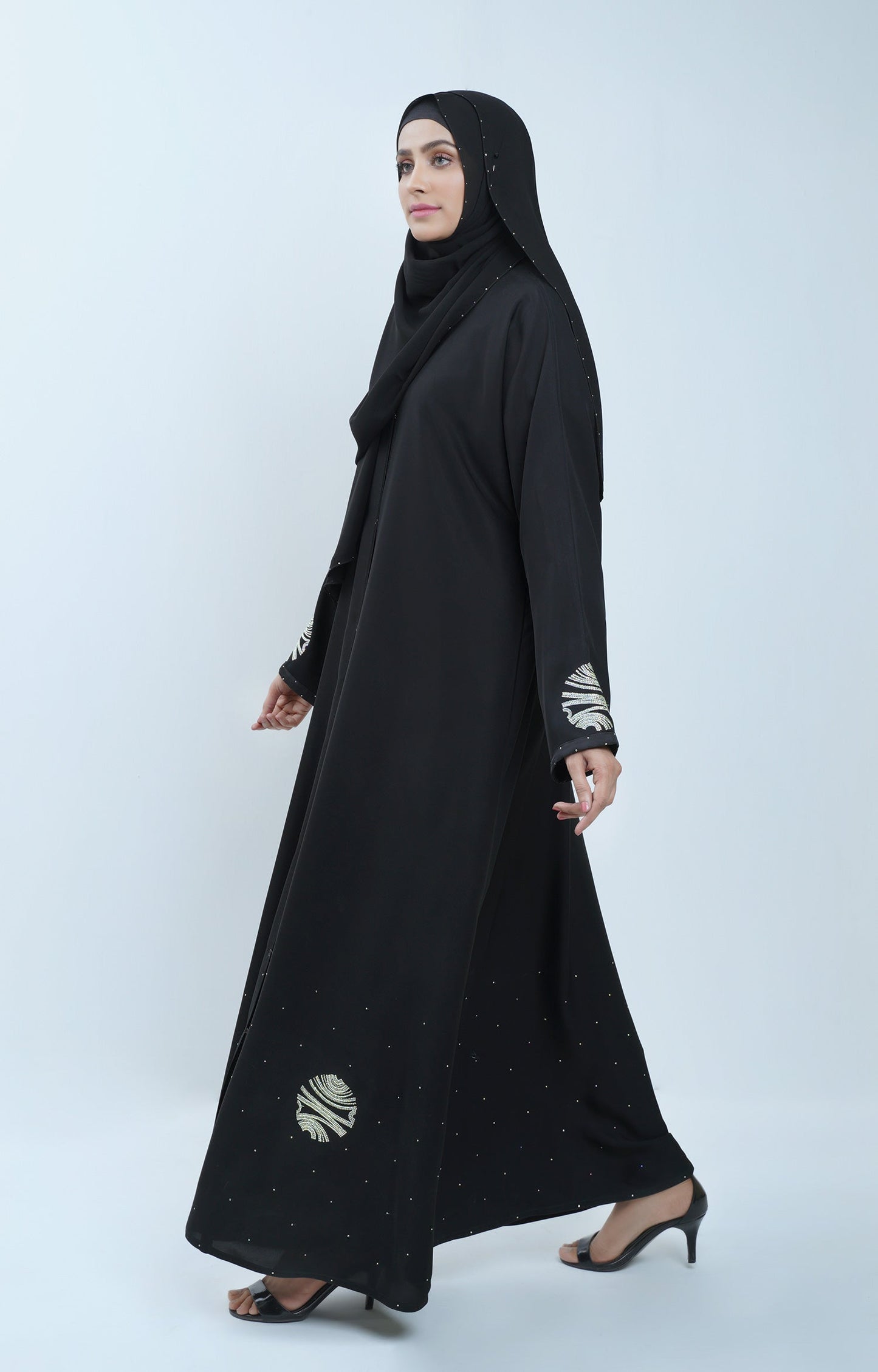 Hareer - Black Dior Abaya Swarovski Stone Work