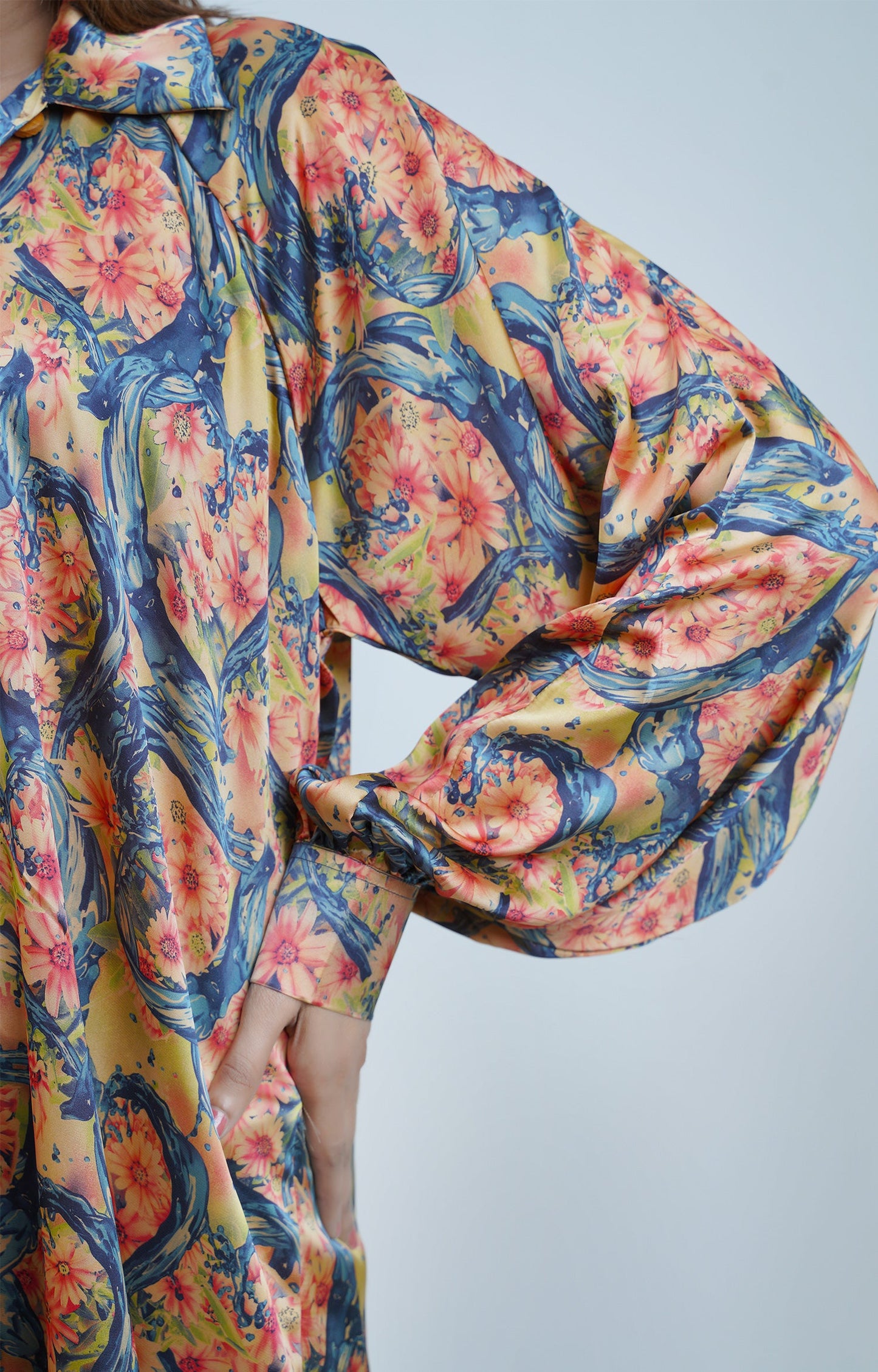 Hareer - Floral Spray Long Shirt Printed