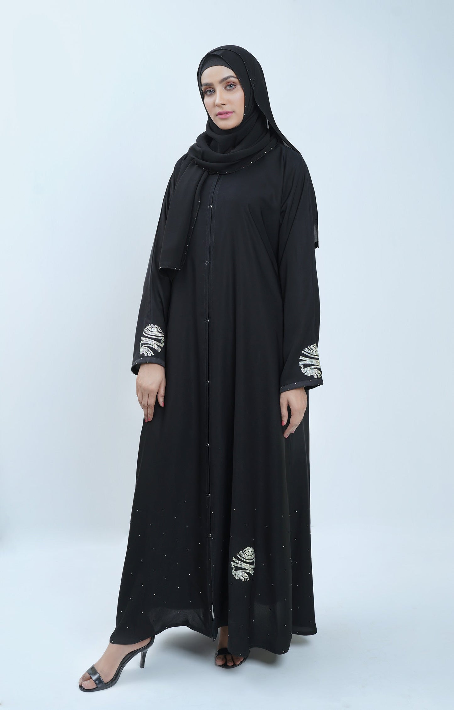 Hareer - Black Dior Abaya Swarovski Stone Work