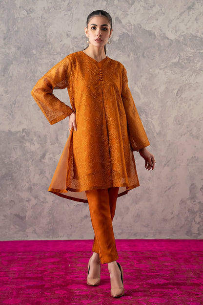 Charizma - 2-PC Embroidered Organza Shirt with Trouser CMA-3-256 (MUSTARD)