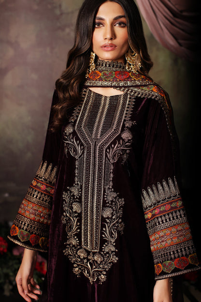 Charizma - 3 Pc Unstitched Embroidered Velvet With Embroidered Chiffon Dupatta CVT3-01