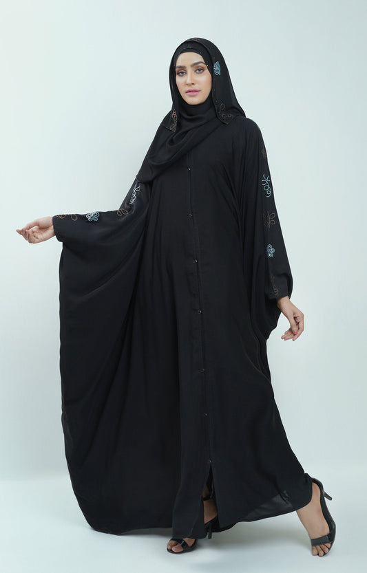 Hareer - Dark Lili Abaya Swarovski Stone Work