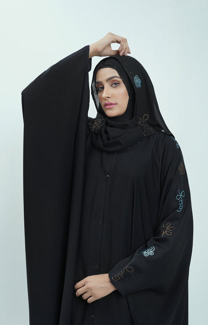 Hareer - Dark Lili Abaya Swarovski Stone Work