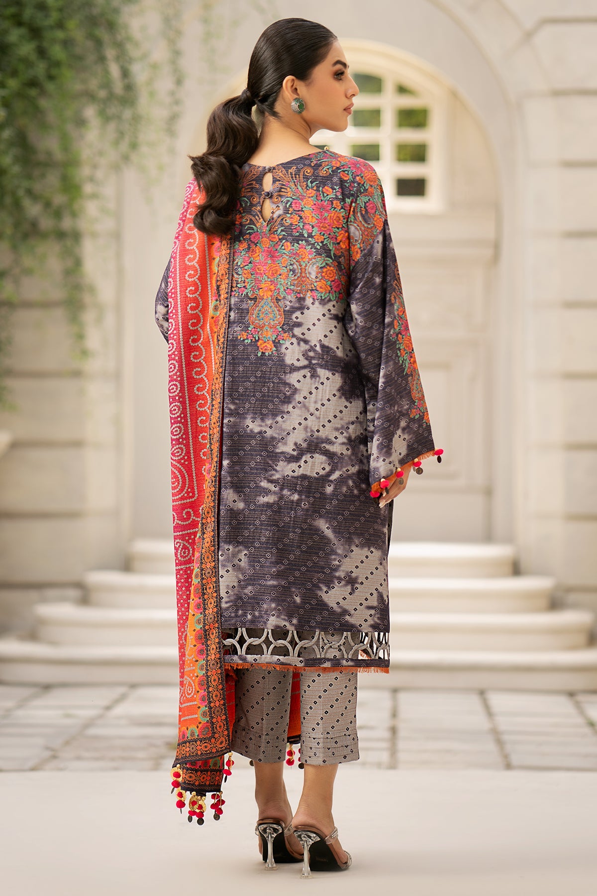 Charizma - 3-Pc Charizma Unstitched Linen Slub with Printed Wool Shawl CPW3-23