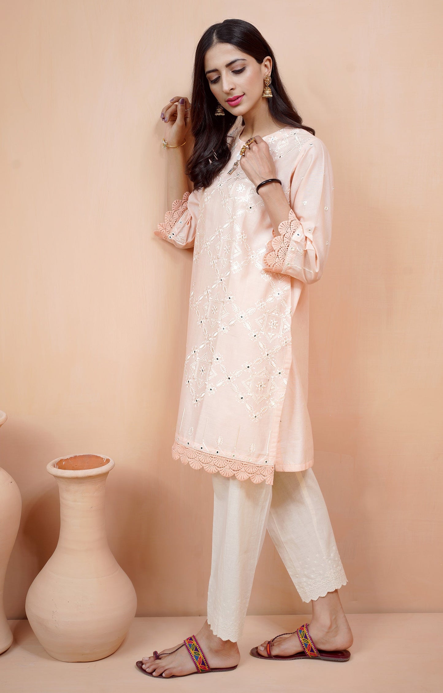 Hareer - PINK FIESTA - EMBROIDERED SHIRT