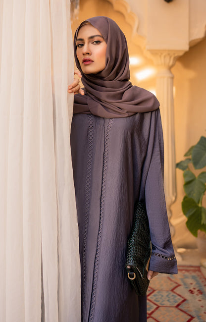 Hareer - GREY MELATI FRONT OPEN ABAYA