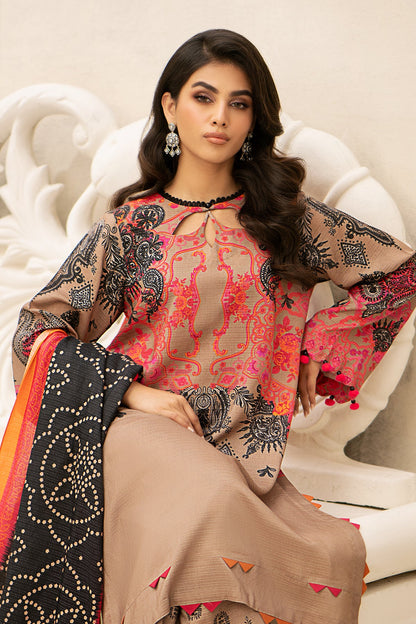 Charizma - 3-Pc Charizma Unstitched Linen Slub with Printed Wool Shawl CPW3-25