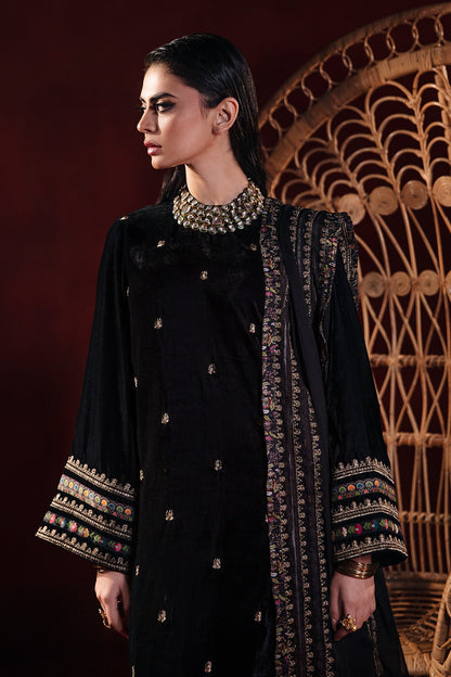 Charizma - 3-PC Embroidered Velvet Shirt with Embroidered Chiffon Dupatta and Trouser VVT-3-208