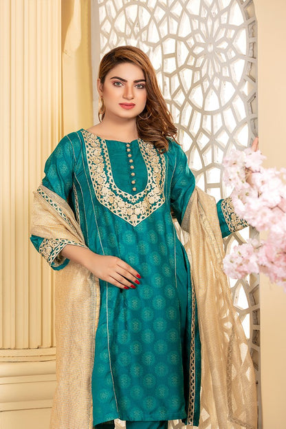 Ellena - 3-PC Stitched Jacquard Suit