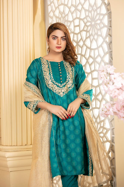 Ellena - 3-PC Stitched Jacquard Suit