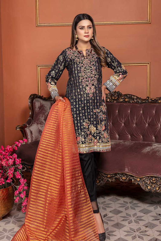 Ellena - Embroidered Jacquard 3-PC Suit