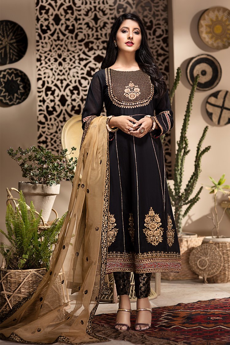 Ellena - 3-PC Stitched Paper Cotton Suit