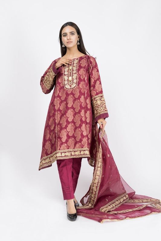 Ellena - 3-PC Stitched Jacquard Suit