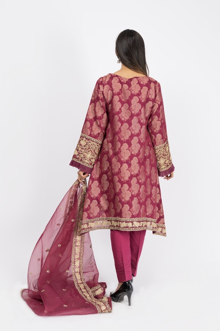 Ellena - 3-PC Stitched Jacquard Suit