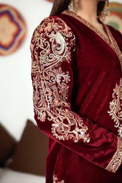 Ellena - 3-PC Stitched Velvet Suit