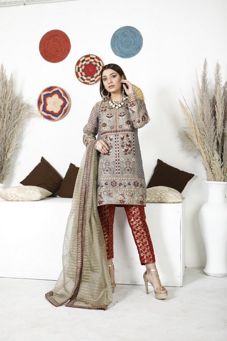Ellena - 3-PC Stitched Masoori Suit