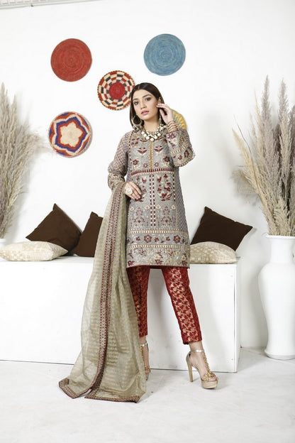 Ellena - 3-PC Stitched Masoori Suit