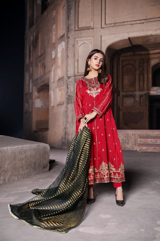 Ellena - 3-PC Stitched Paper Cotton Suit