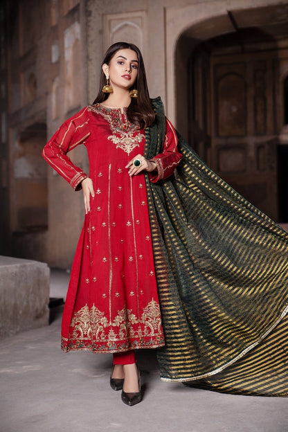 Ellena - 3-PC Stitched Paper Cotton Suit