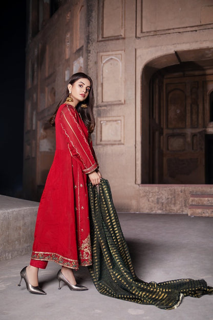 Ellena - 3-PC Stitched Paper Cotton Suit