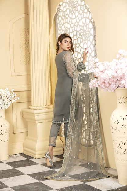 Ellena - 3-PC Stitched Organza Suit