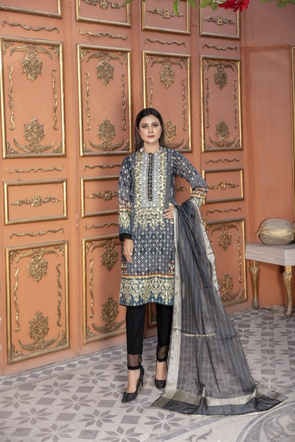Ellena - 3-PC Stitched Jacquard Suit