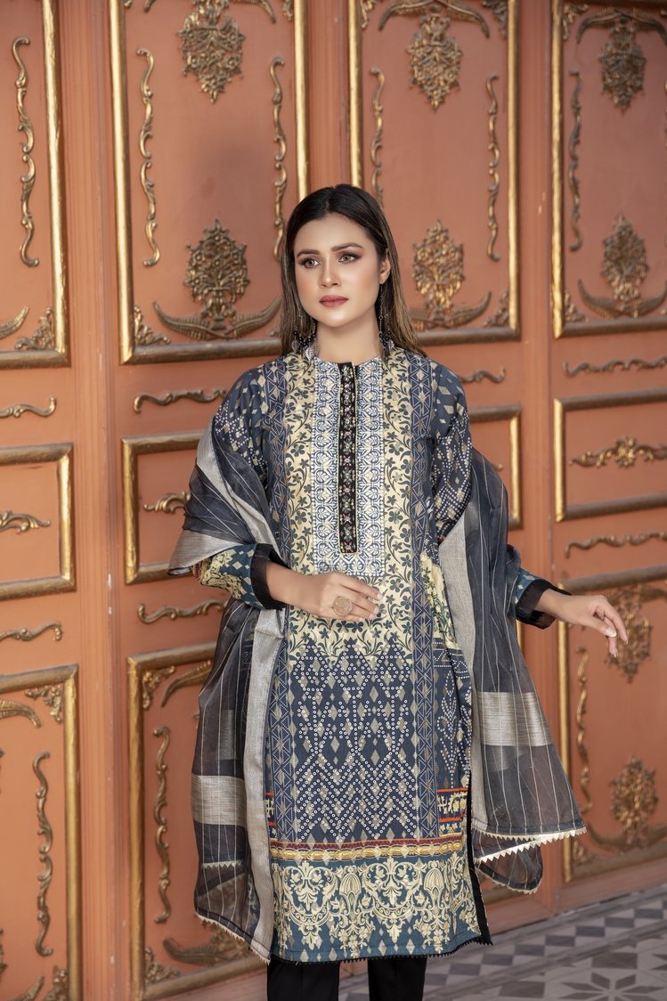 Ellena - 3-PC Stitched Jacquard Suit