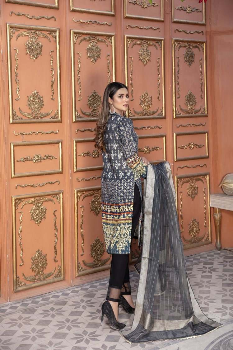 Ellena - 3-PC Stitched Jacquard Suit