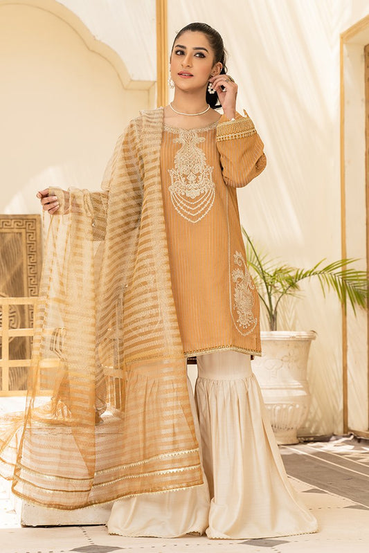 Ellena - 3-PC Stitched Organza Suit