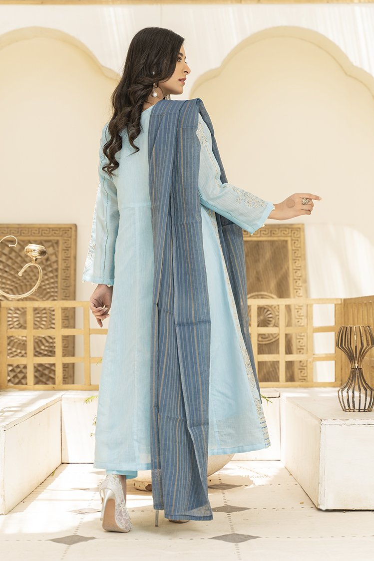Ellena - 3-PC Stitched Paper Cotton Suit