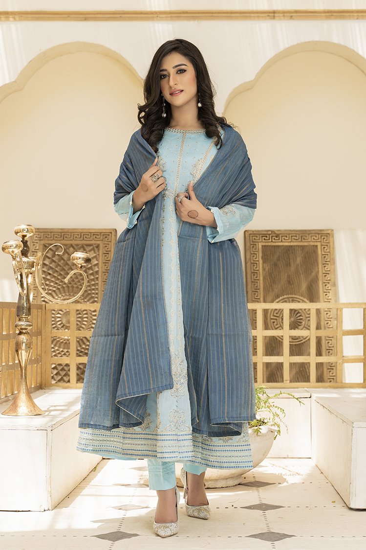 Ellena - 3-PC Stitched Paper Cotton Suit