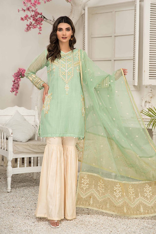 Ellena - 3-PC Stitched Cotton Net Suit