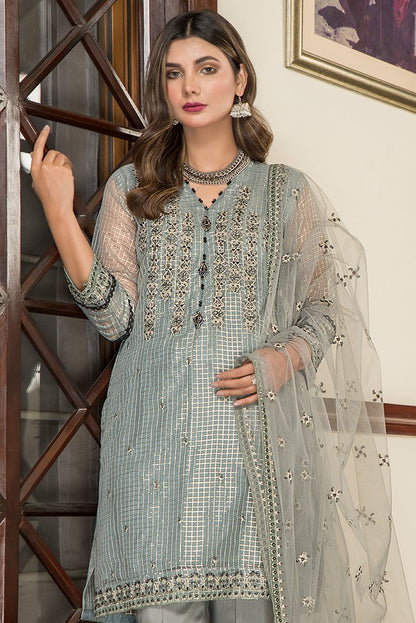 Ellena - 3-PC Stitched Organza Suit