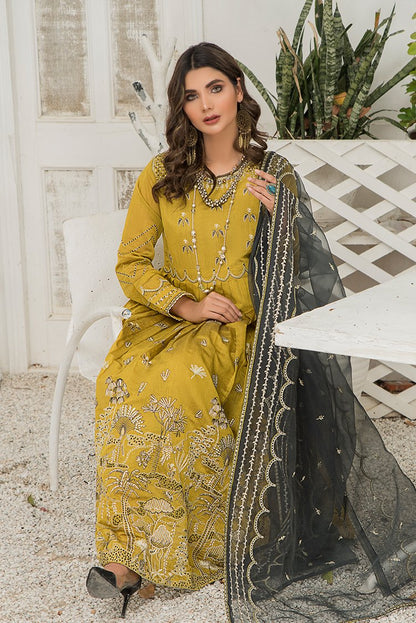 Ellena - 3-PC Stitched Paper Cotton Suit