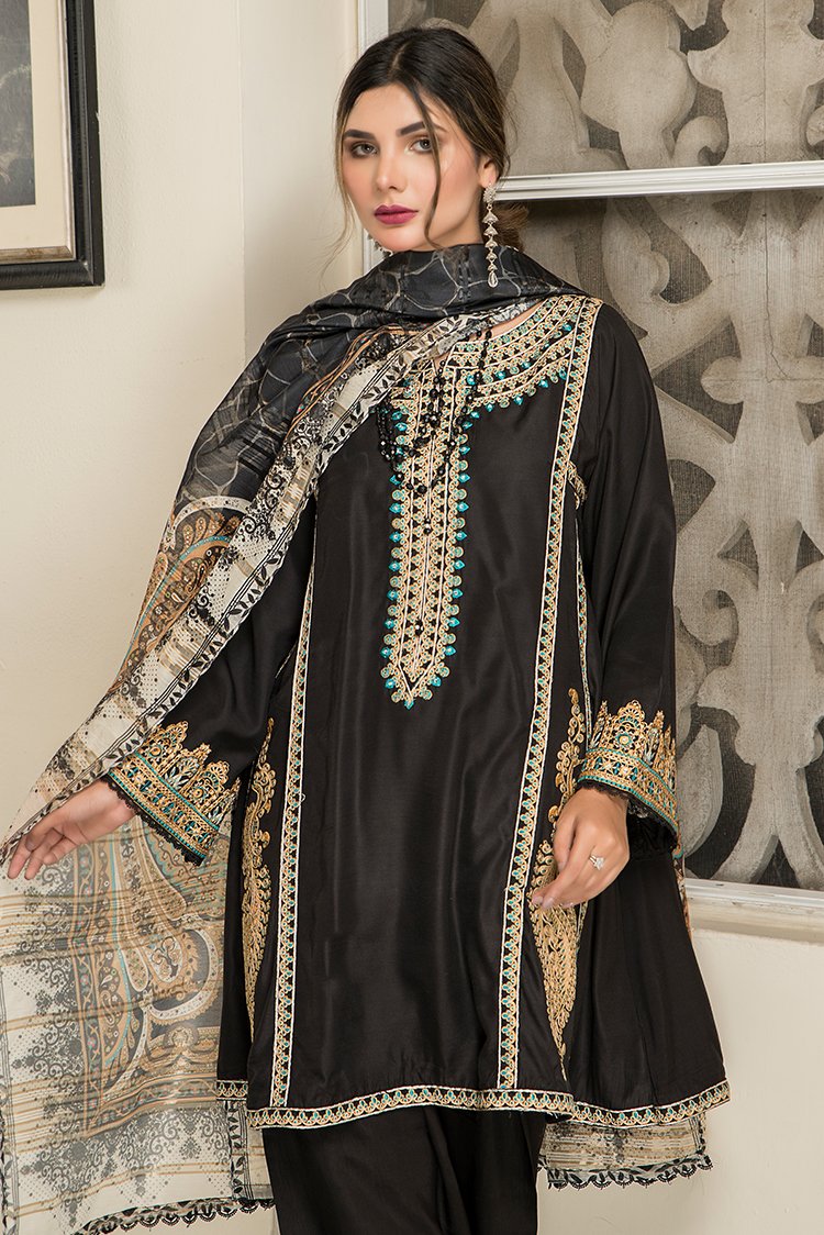 Ellena - 3-PC Stitched Viscose Suit