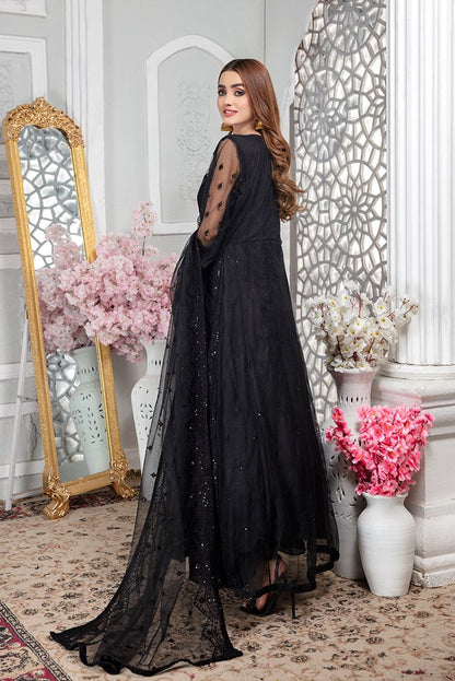 Ellena - Embroidered Net Maxi Dress