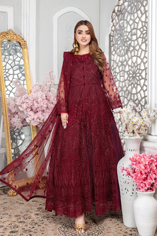 Ellena - Embroidered Net Maxi Dress