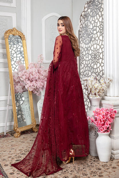 Ellena - Embroidered Net Maxi Dress